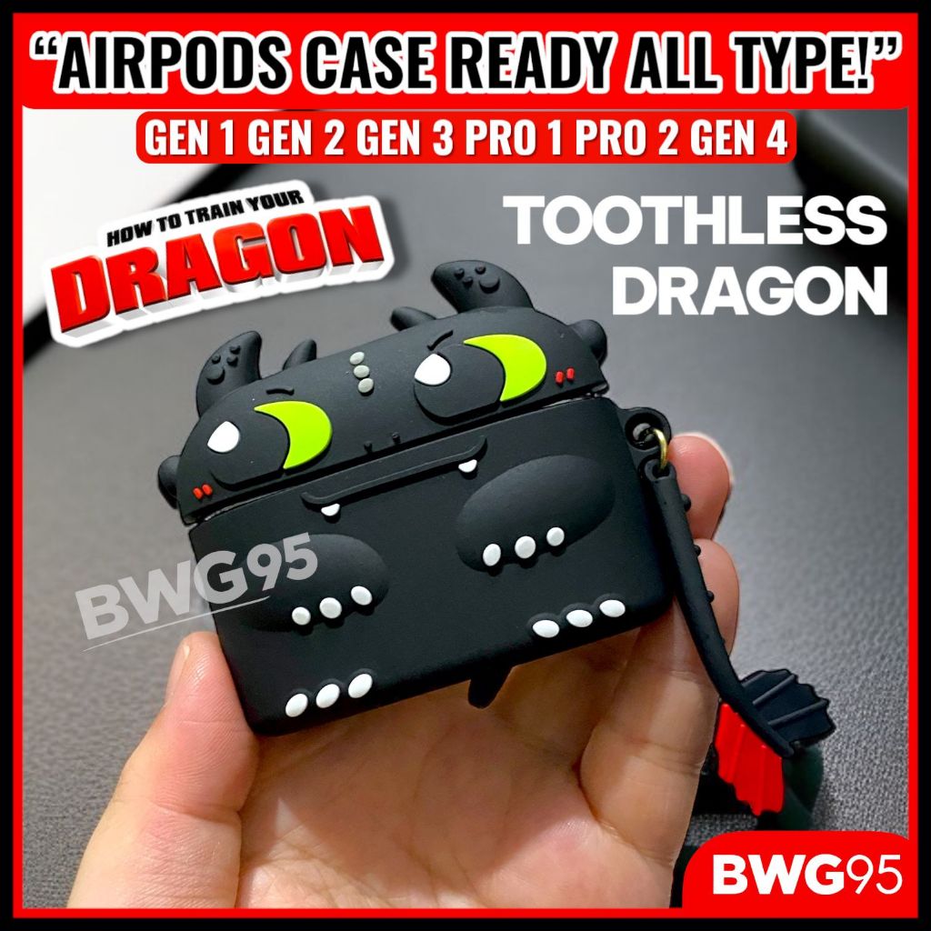 Jual AirPods Case Lucu Silikon Model Toothless Naga untuk gen 1 2 3 Pro ...
