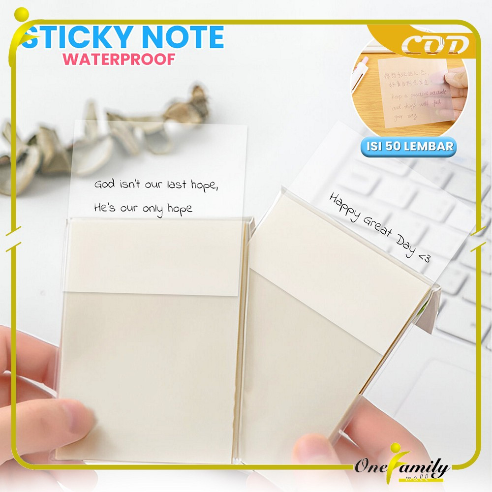 Jual EC ONE-A87 Sticky Note Transparan Isi 50 Lembar Uk 76X76 ...