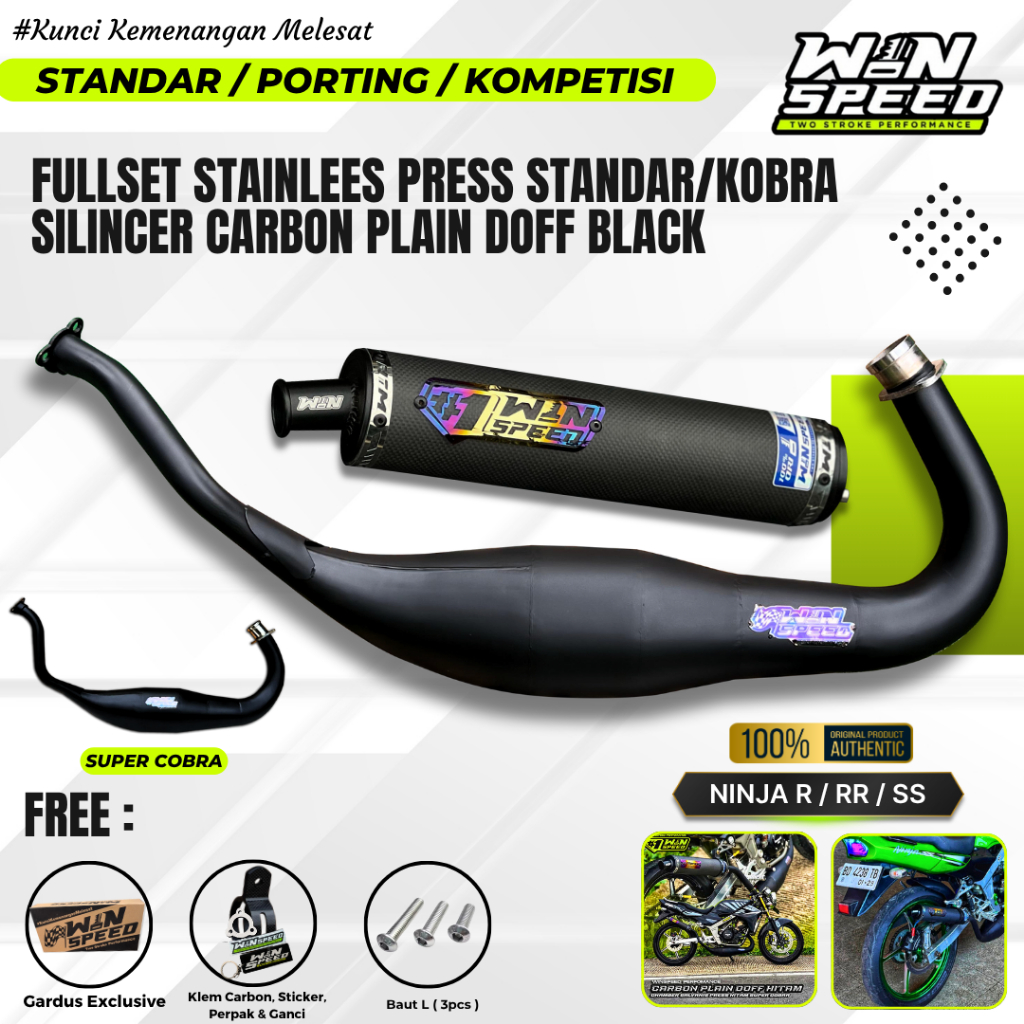 Jual Knalpot Ninja R, RR, SS, KIS Cobra/Super Cobra Perut Hitam Press ...