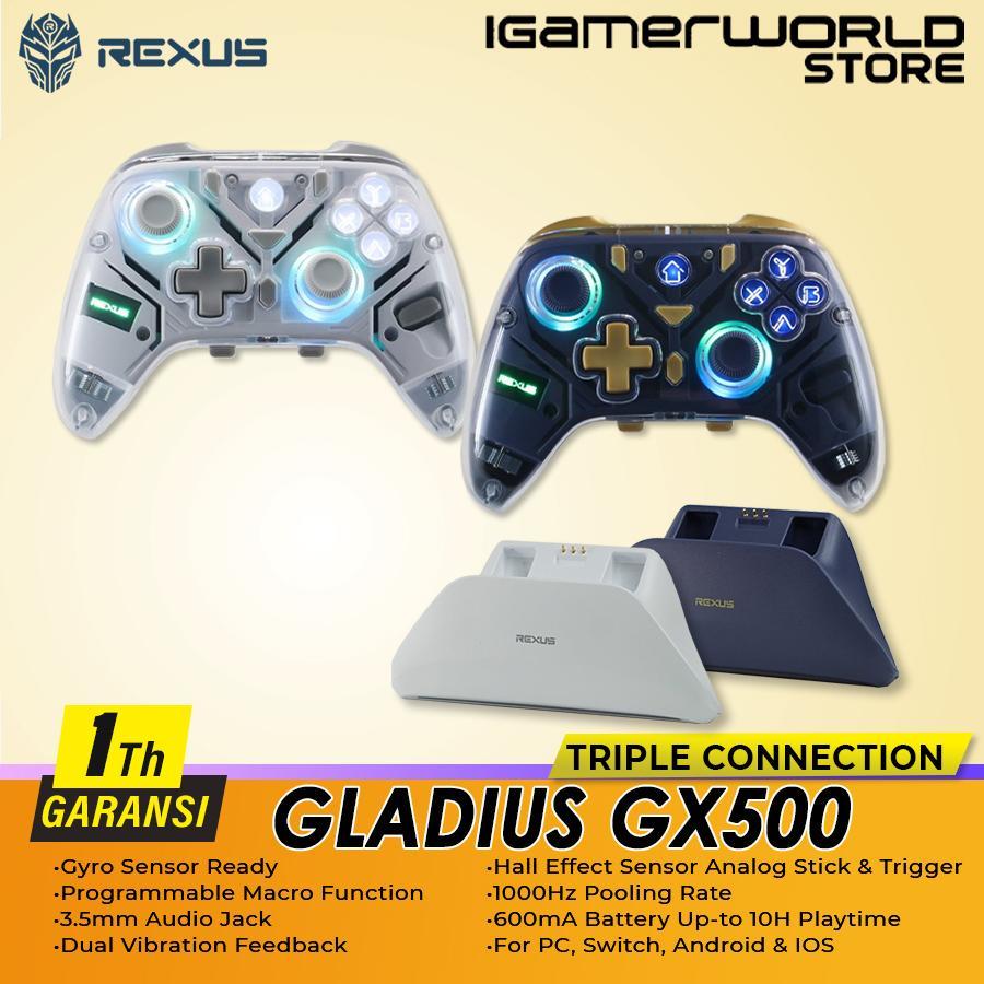 Jual Gamepad Rexus Gladius GX500 Hall Effect Wireless 3 Koneksi - PC ...
