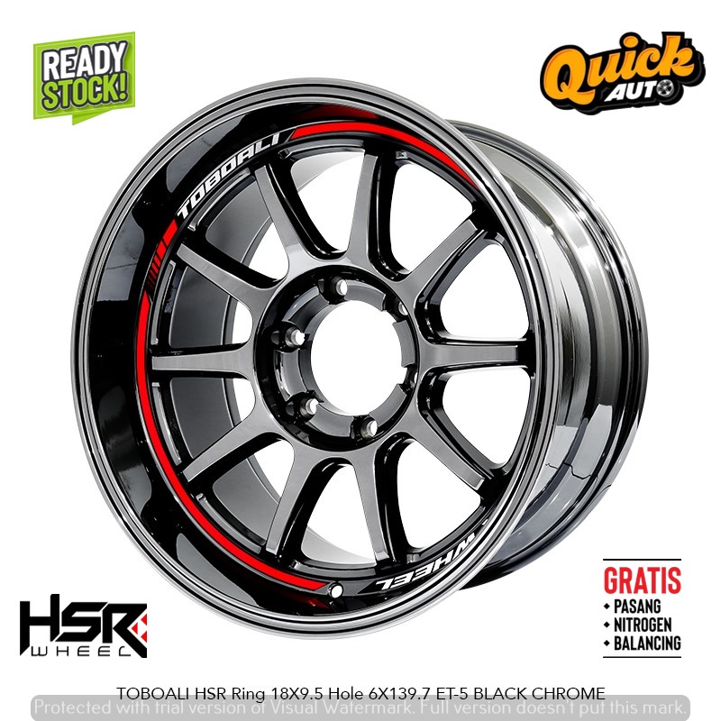 Jual VELG RACING MOBIL MEREK HSR WHEEL R18 H6X139,7 BLACK CHROME BUAT ...