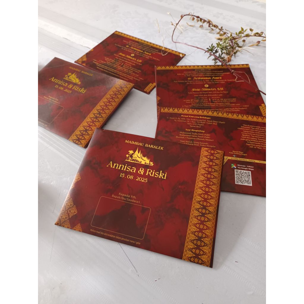 Jual undangan single hard cover custom premium pakai amplop | Shopee ...