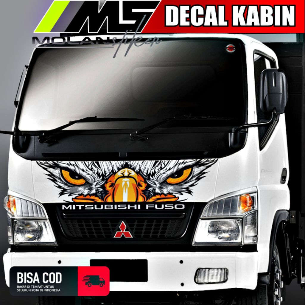 Jual Decal Sticker Striping Variasi Kabin Depan Truck Canter Decal ...