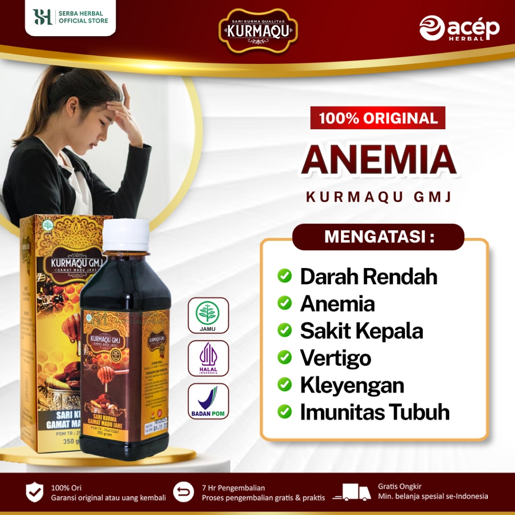 Jual KurmaQu Obat Darah Rendah, HB Rendah, Anemia, Sakit Kepala ...