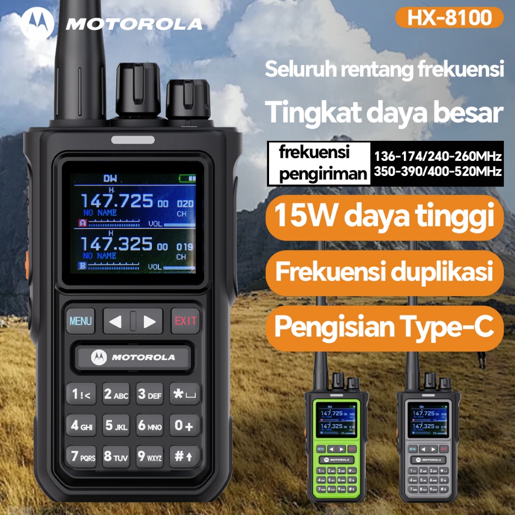 Jual HT Motorola HX-8100 Walkie Talkie High Power 15Watt Radio Walkie ...