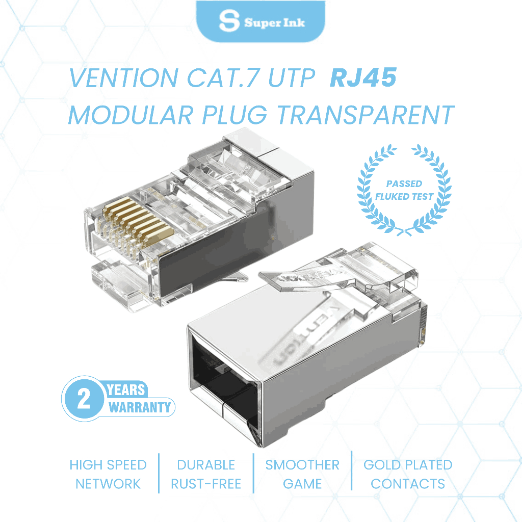 Jual Konektor Modular Plug RJ45 Vention Cat7 FTP Transparan IDER0 ...