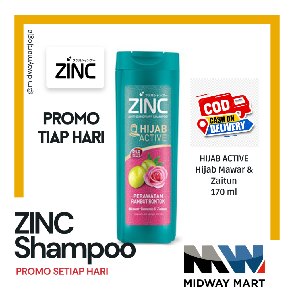 Jual Zinc Sampo Anti Ketombe Hijab Mawar & Zaitun Perawatan Rambut ...