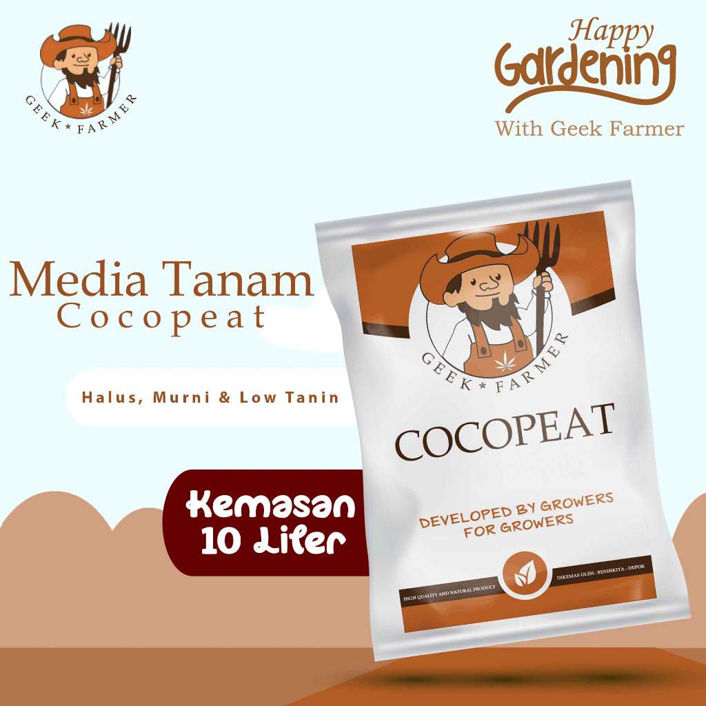 Geek Farmer – Media Tanam Cocopeat Organik Premium Siap Pakai, Gembur & Porous untuk Semua Tanaman