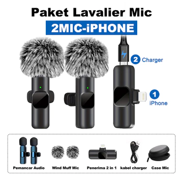 MAIKET Mic Wireless Clip On Microphone Wireless Mic Portabel Mic Content Creator Audio Video
