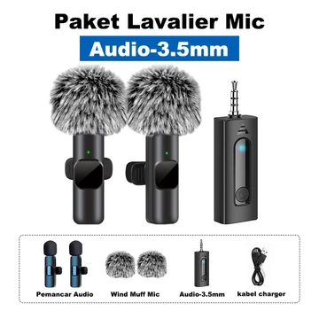 MAIKET Mic Wireless Clip On Microphone Wireless Mic Portabel Mic Content Creator Audio Video