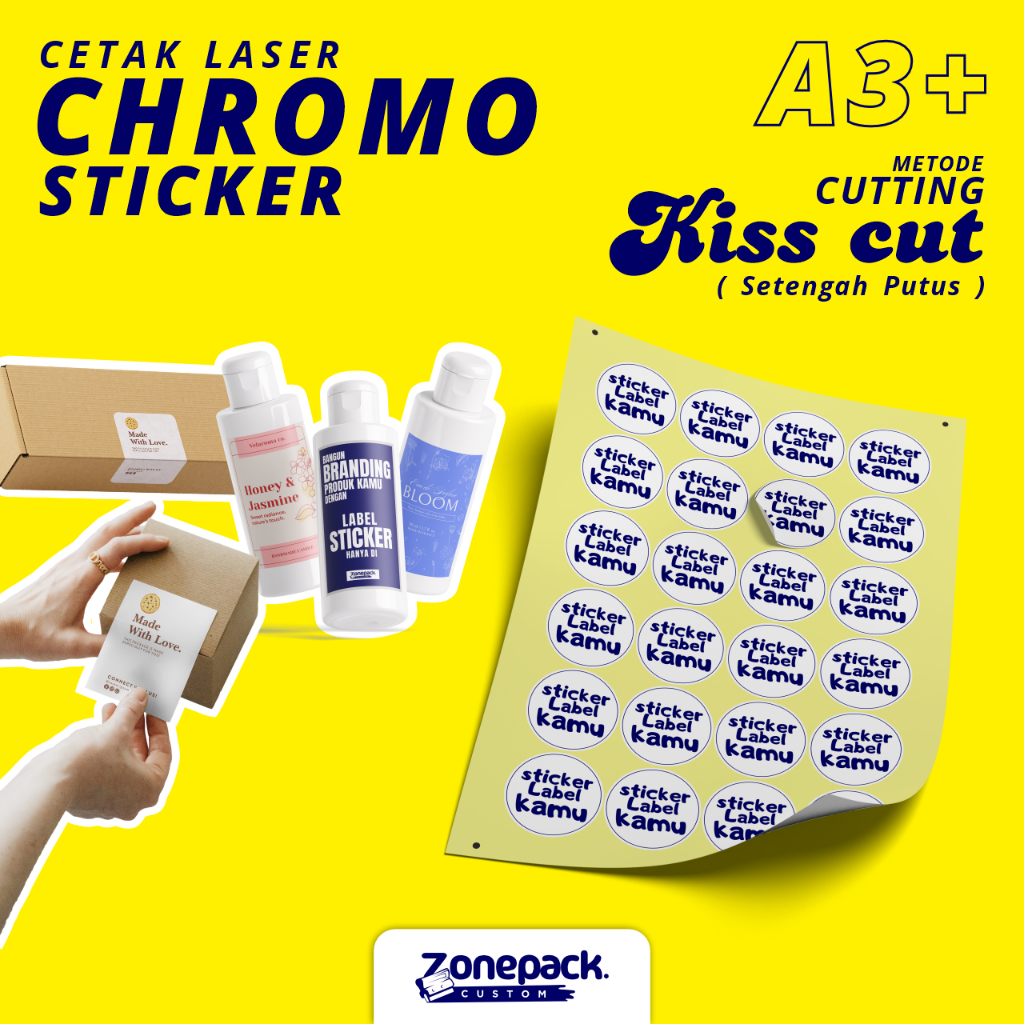 Jual Cetak Sticker Custom Chromo | KISS CUT (Setengah Putus) | Label ...