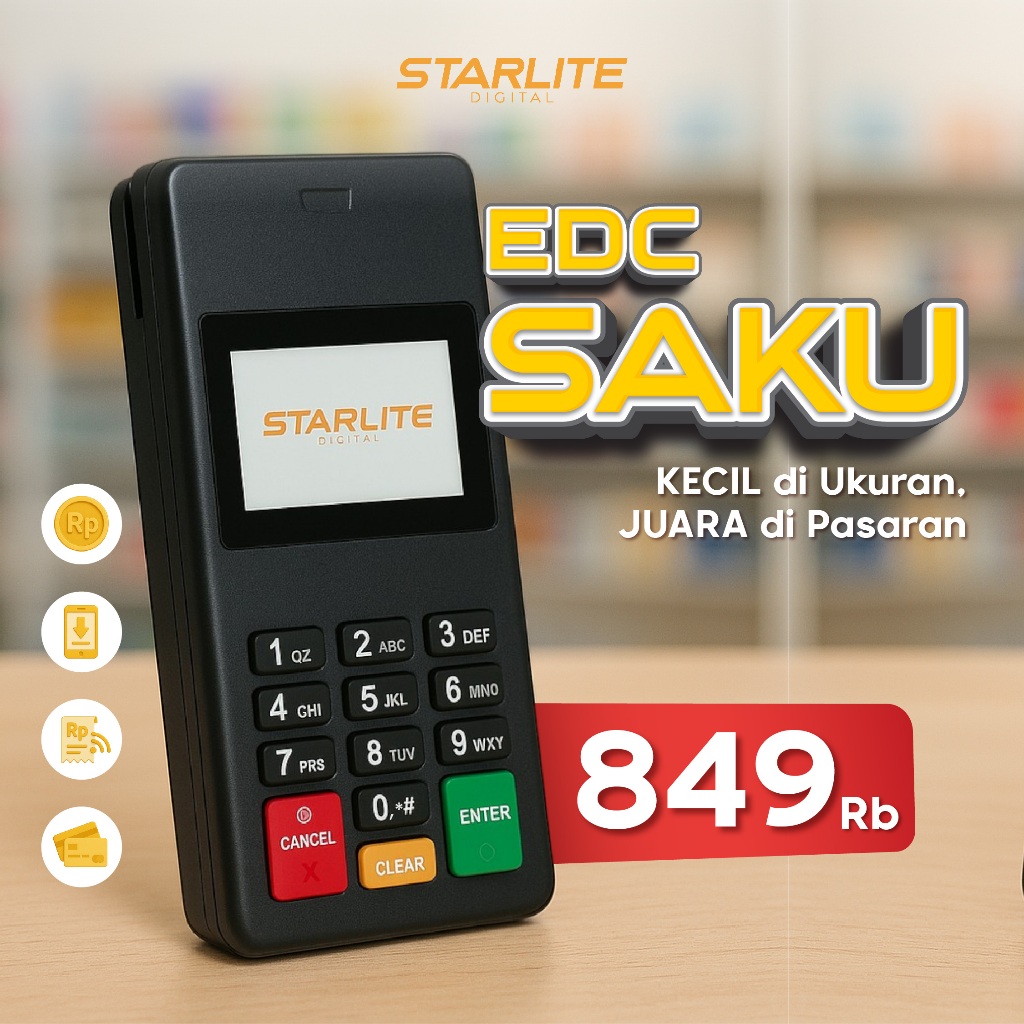 Jual Starlite Digital Mesin EDC Mini ATM Saku | Mesin EDC Saku Tarik ...