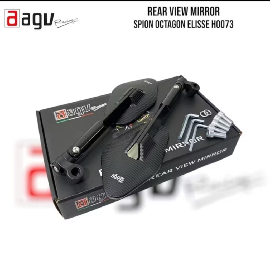 Jual Spion oktagon AGV RACING H0073 kaca datar lebar aluminium cnc ...