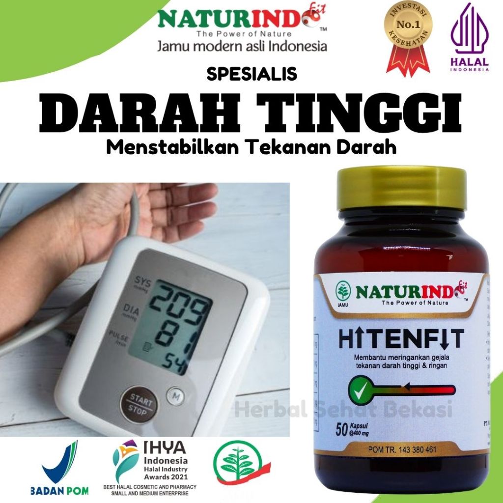 Herbal Penurun Darah Tinggi Hipertensi Tensi Tinggi Hitenfit Naturindo