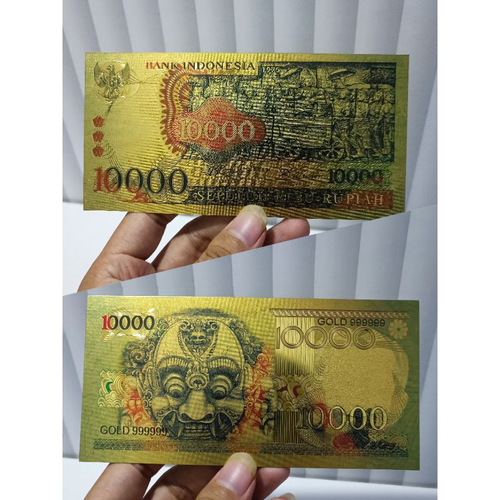 Jual Uang Kuno Gold Foil 10000 Barong Indonesia | Shopee Indonesia