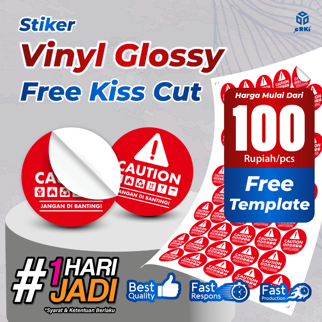 Jual CETAK STIKER VINYL GLOSSY/ LABEL BULAT LABEL NAMA LABEL MAKANAN ...