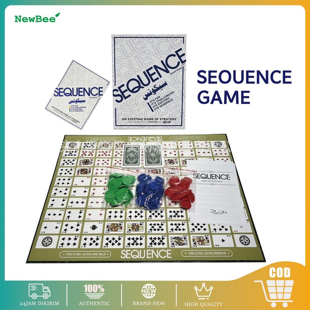 Jual Sequence Board Game Playing An Exciting Card Games of Strategy ...