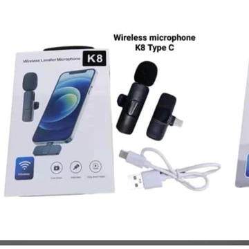 Clip On Wireless Mikrofon K8 Type C Dengan 1 Mic Untuk Youtuber Live Streaming Konten Kreator