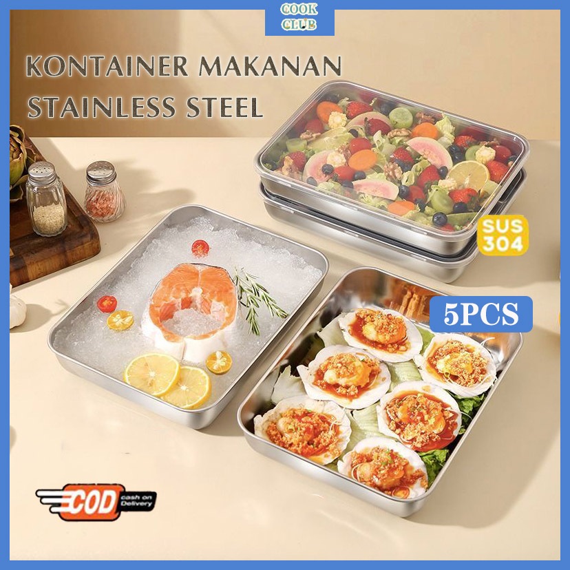Jual 【COD】COOKCLUB Food Box/Kontainer Makan Stainless Steel Bertutup ...