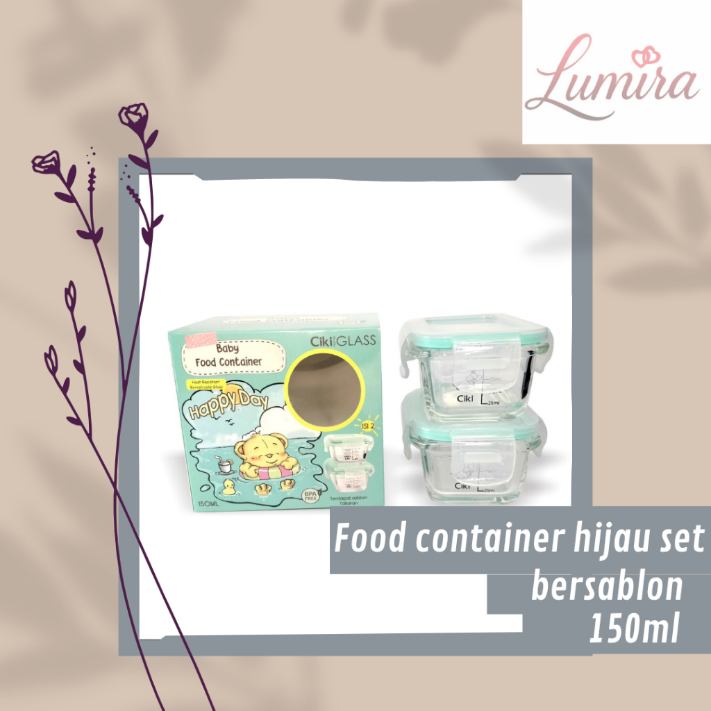 Jual Flash. Food Container 150ml HIAU Kotak Makan Kaca untuk MPASI (Isi ...