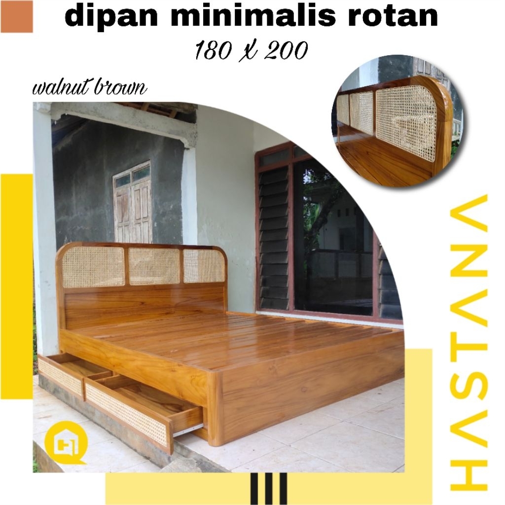 Jual dipan minimalis kayu jati dipan laci dipan 160 x 200 dipan rotan ...