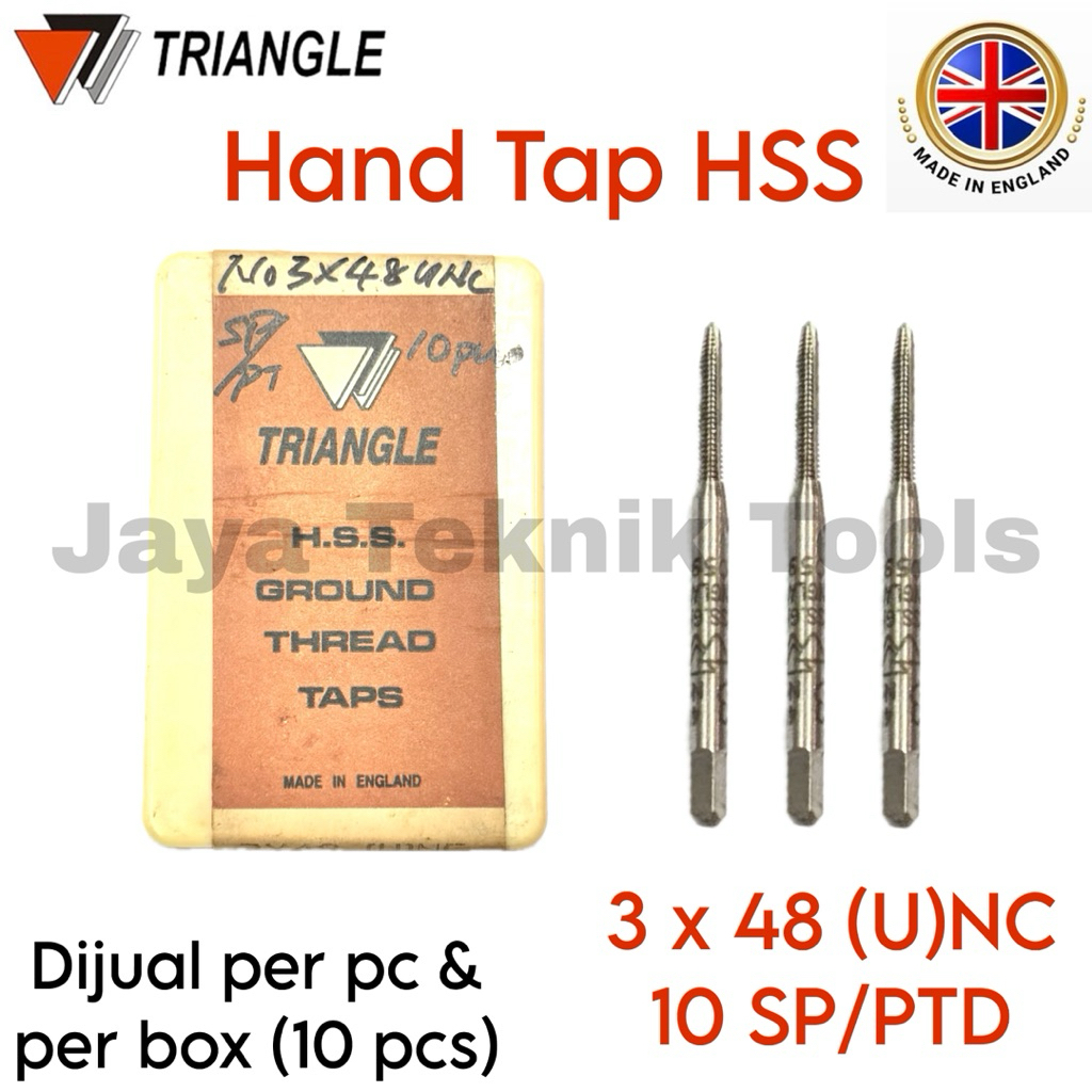 Jual Hand Tap HSS Triangle 3 x 48 UNC 10 SP PTD Ground Thread Taps ...