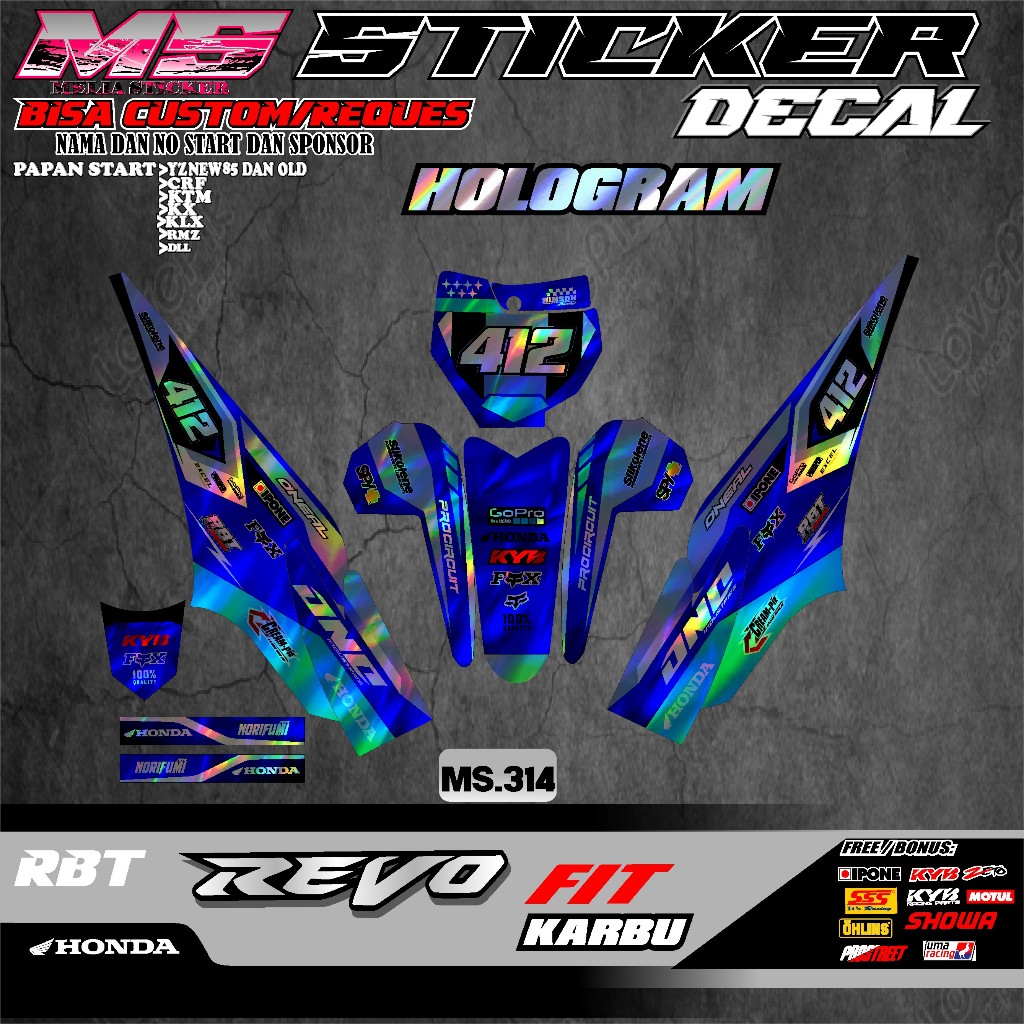 Jual Sticker DECAL HOLOGRAM RBT MOTOR REVO FIT KARBU FULL BODY MOTOR ...