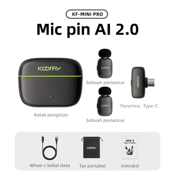 Koorfly Kf M01 Microphone Konten Kreator Jarak 40m Noise Cancelling Mode Multifungsi