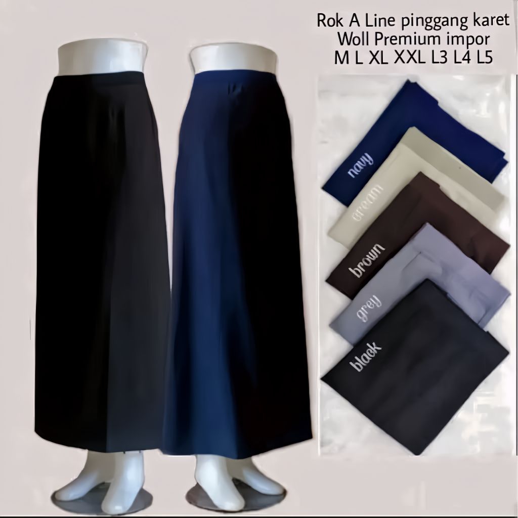 Jual ROK A LINE Rok Kerja Guru Kantor Bahan Adem Import Premium Rok ...