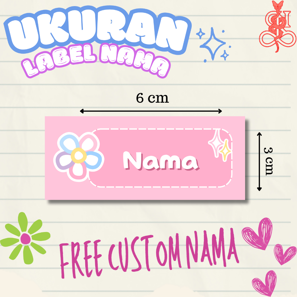 Jual Sticker Label Nama | Sticker nama anak | Stiker Tumbler | Stiker ...