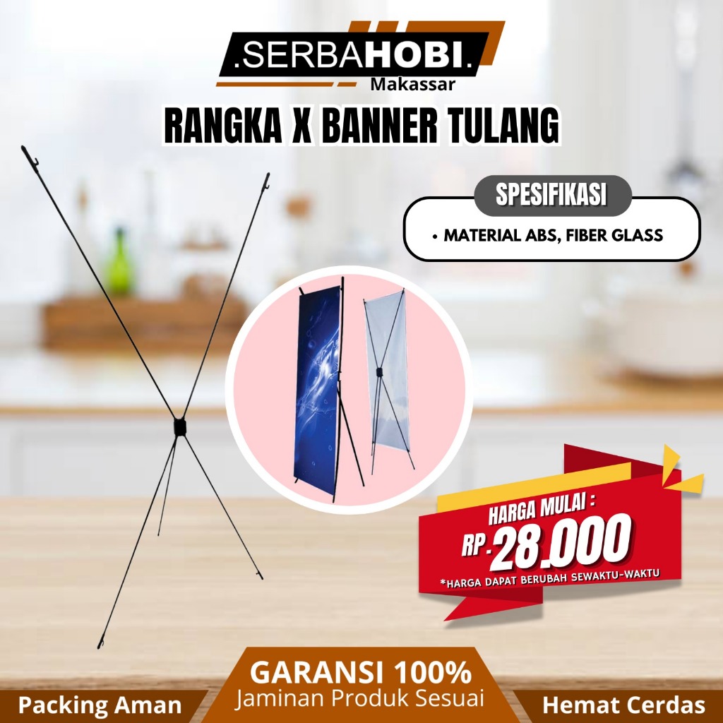 Jual SERBA HOBI - Rangka X Banner Frame Standing Display Bow Stand Ad ...