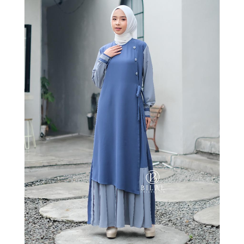 Safiya-Dress Gamis Wanita Muslim Polos Kekinian Anti Uv