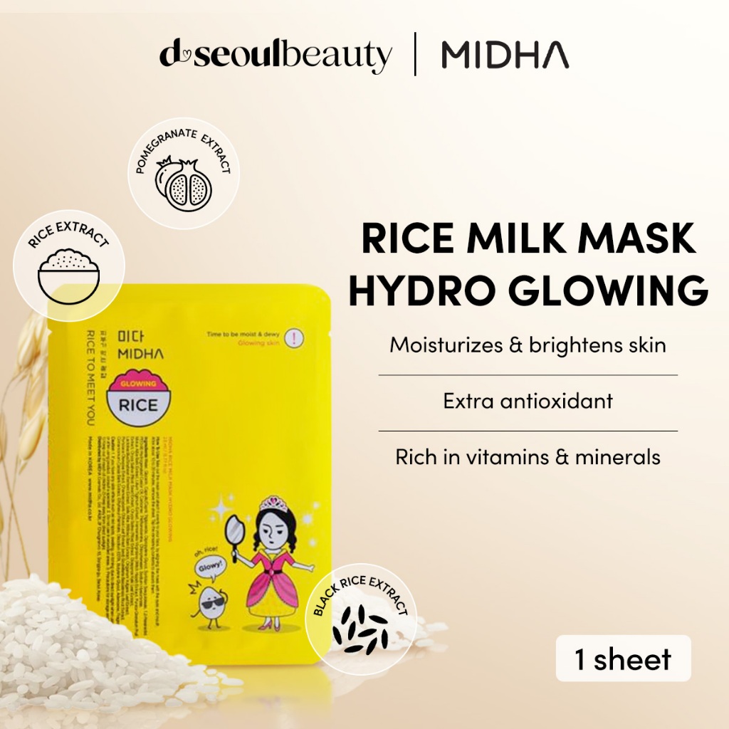 Jual MIDHA - Rice Milk Mask Hydro Glowing | Shopee Indonesia