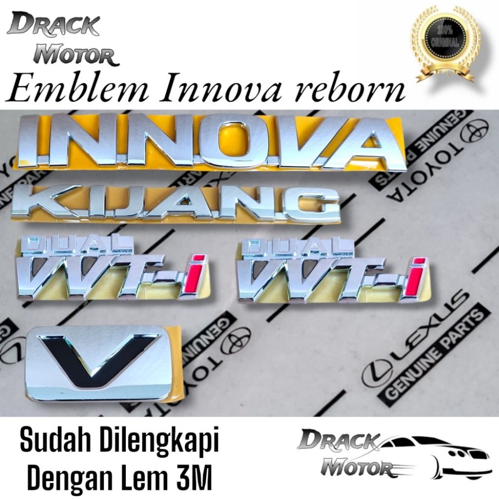 Jual Emblem Tulisan Innova Kijang Dual VVT-i Tipe V G E Chrome Original ...