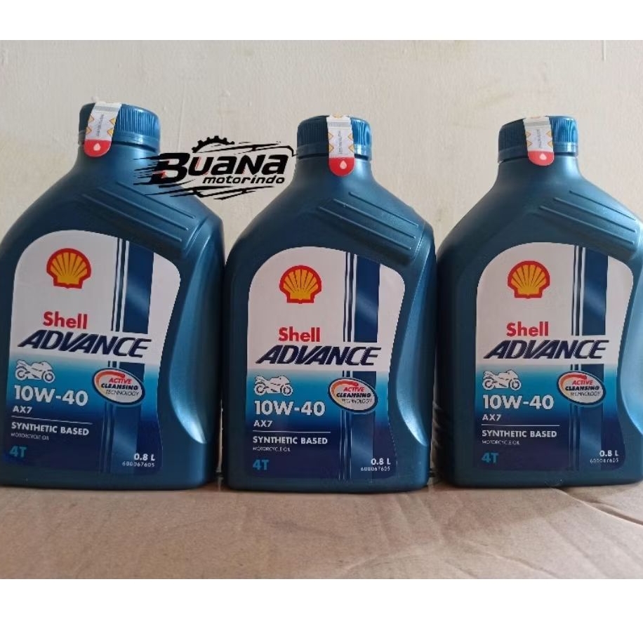 Jual Oli Shell AX7 4T SAE 10W-40 800ml Oli Shell Advance AX7 0.8L ( 1 ...