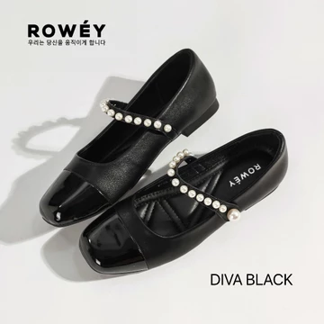 Rowey Sepatu Wanita Flat Shoes Mewah Sepatu Flat Ballerina Korea Feby