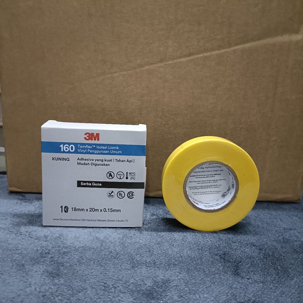 Jual 3M Temflex 160 Isolasi Listrik general Use Vinyl Electrical Tape ...