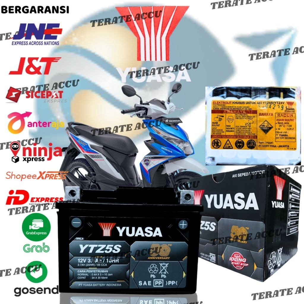 Aki Motor YUASA YTZ 5S All Beat Non ISS, Supra X125, Mio J S Z M3 Soul GT