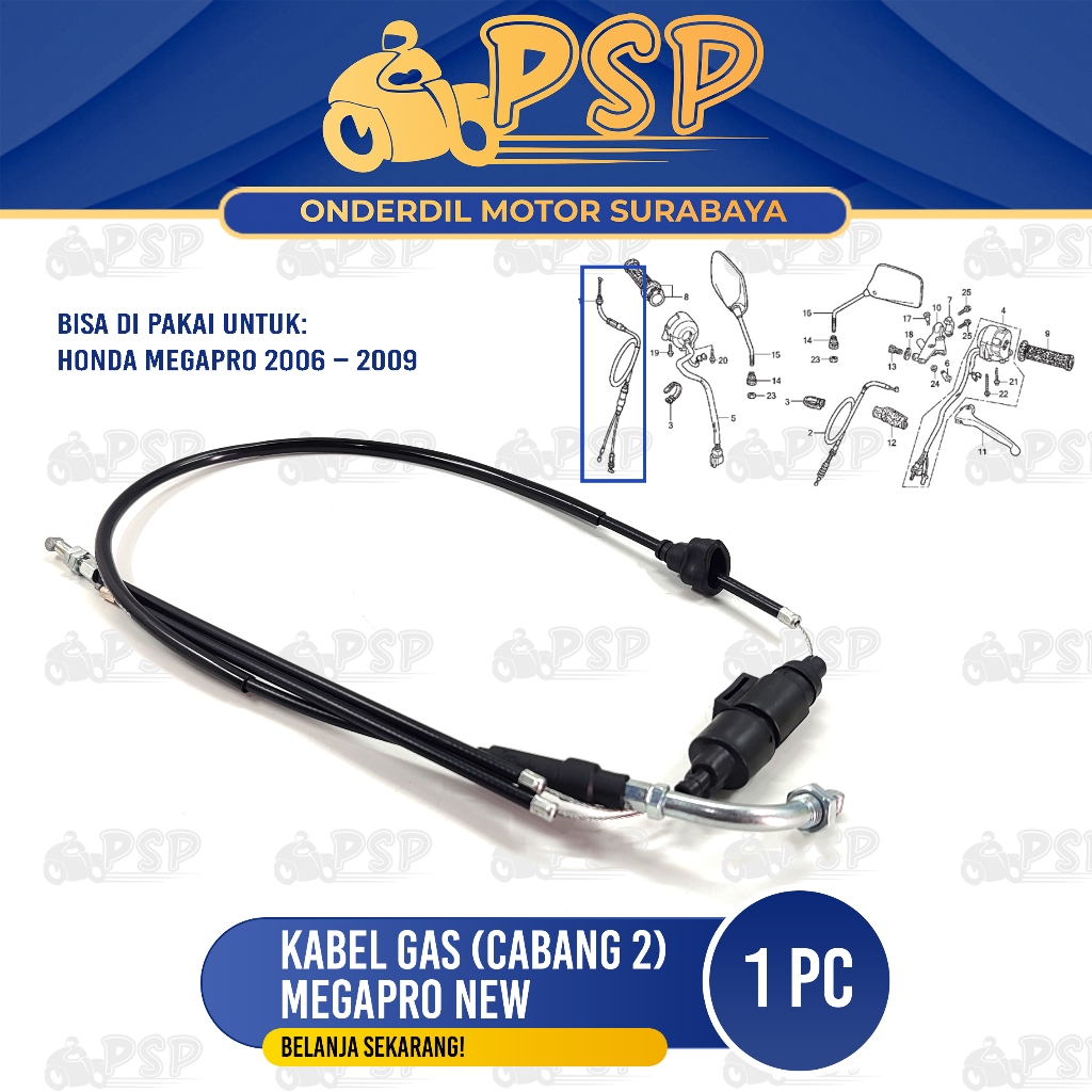 Jual Kabel Gas Megapro New (Cabang 2) - Cabel Cable Seling Tali Kawat ...