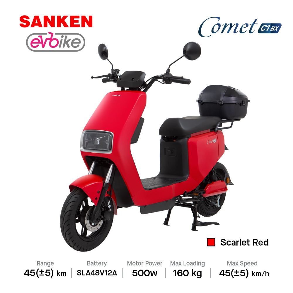 Sanken Sepeda Listrik Ev Bike Comet-C1 Electric E Bike 500 Watt Scarlet Red