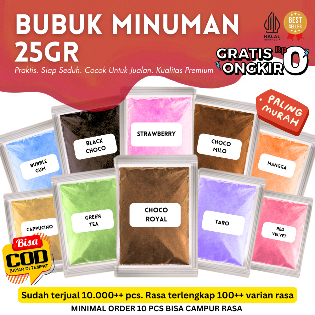 Jual BUBUK MINUMAN RASA 25GR BUBUK MINUMAN ANEKA RASA BUBUK MINUMAN ...