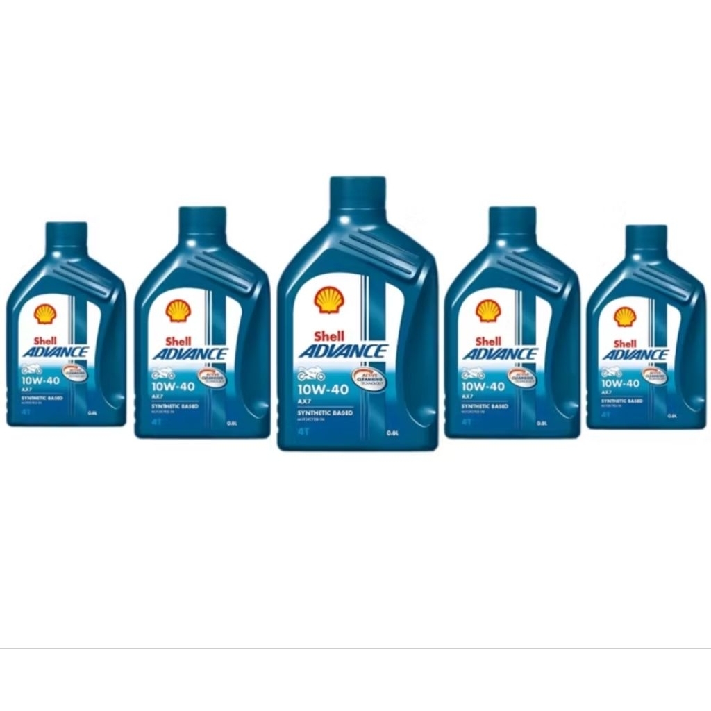 Jual PAKET 5 BOTOL OLI SHELL ADVANCE AX7 10W-40 0,8L 800ML SYNTHETIC ...