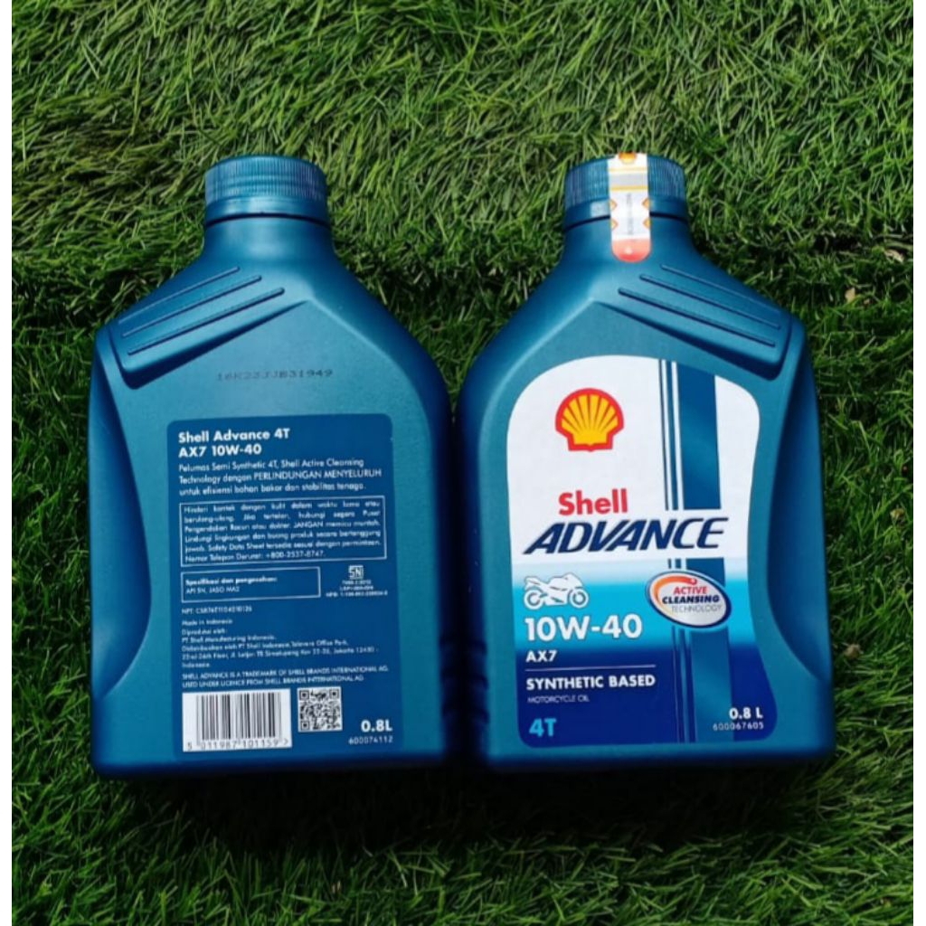 Jual OIL MOTOR SHELL ADVANCE AX7 4 TAK 0.8 L / 800.ML-10 W -40 | Shopee ...