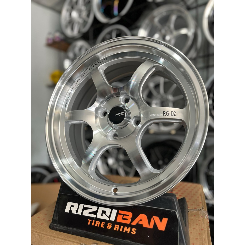 Jual velg advan rg d2 r15 full polish lebar 6,5 et40 kondisi baru ...