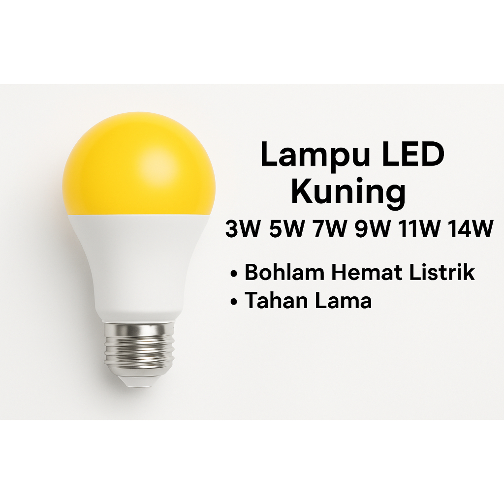 Jual Lampu LED Kuning 3W 5W 7W 9W 11W 14W Bohlam Hemat Listrik Tahan ...
