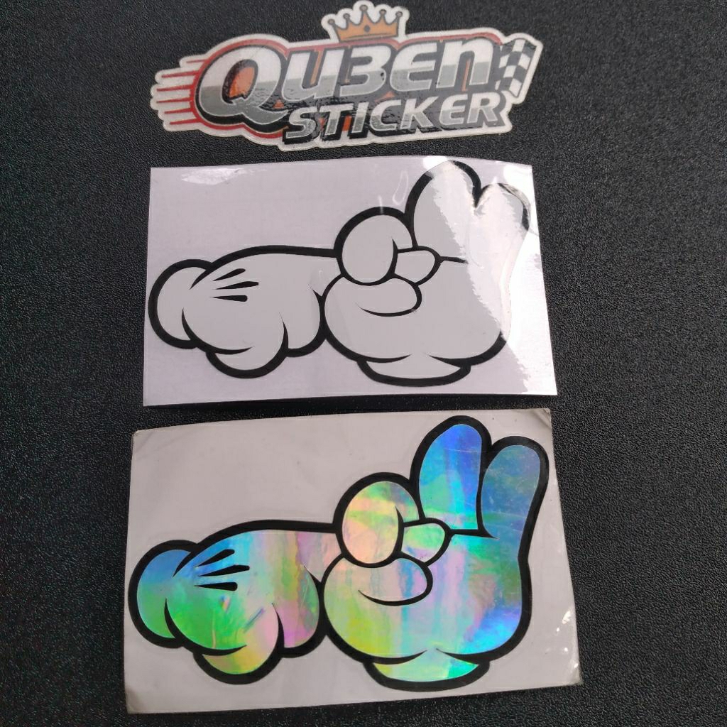 Jual Sticker Simbol Tangan Cutting Vinyl Reflektif 6x4,5 Cm | Shopee ...
