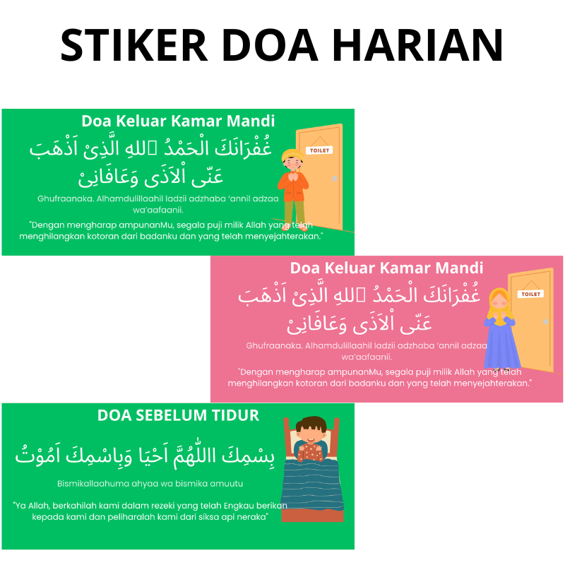 Jual Stiker Doa Sehari Hari - Kumpulan Stiker Doa Harian Anak Vinyl ...