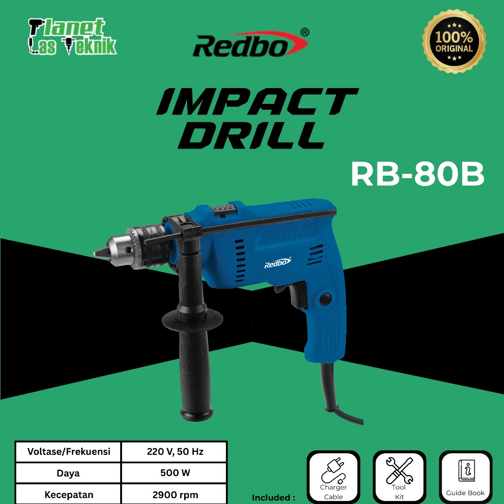 Jual Mesin Bor Tangan Beton,Baja dan kayu Redbo RB-80B 500W Impact ...