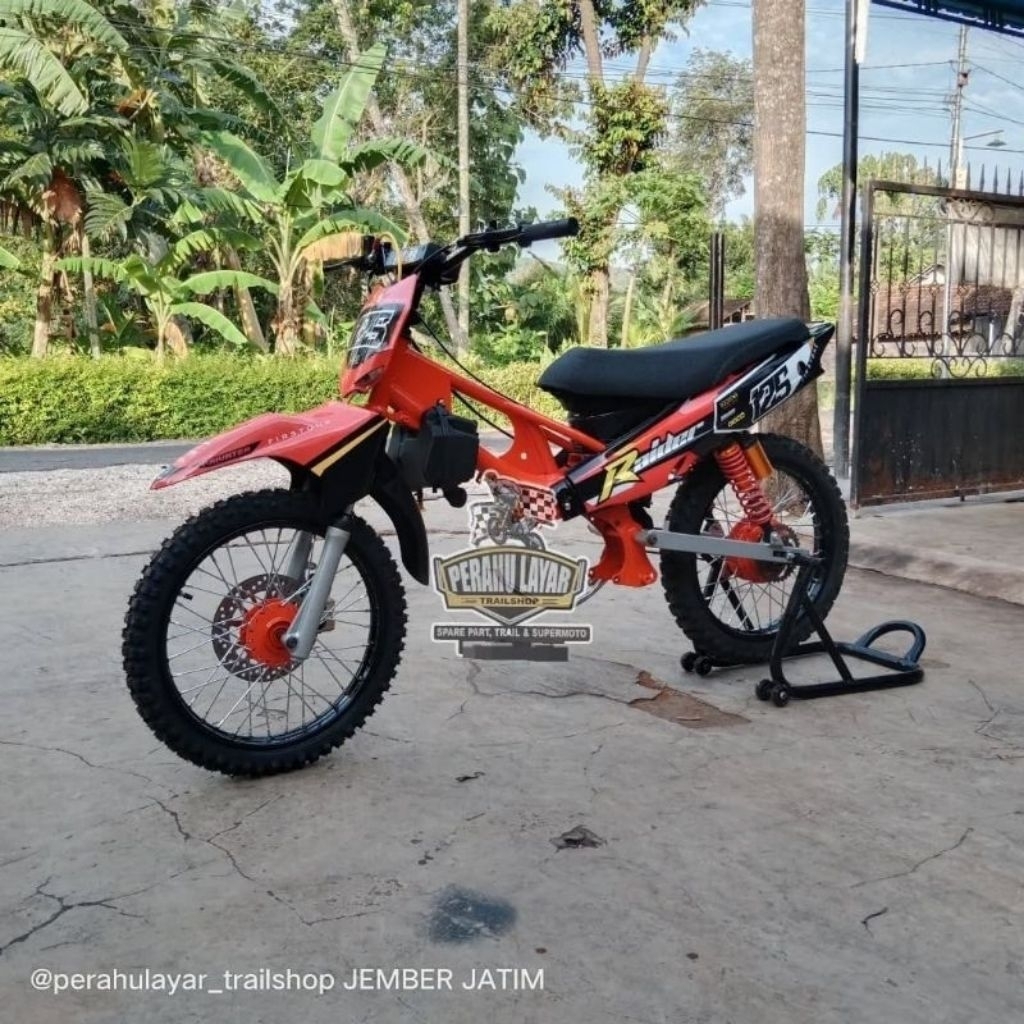 Jual frame rangka trail bebek RBT grasstrack modif pnp mesin bebek ...