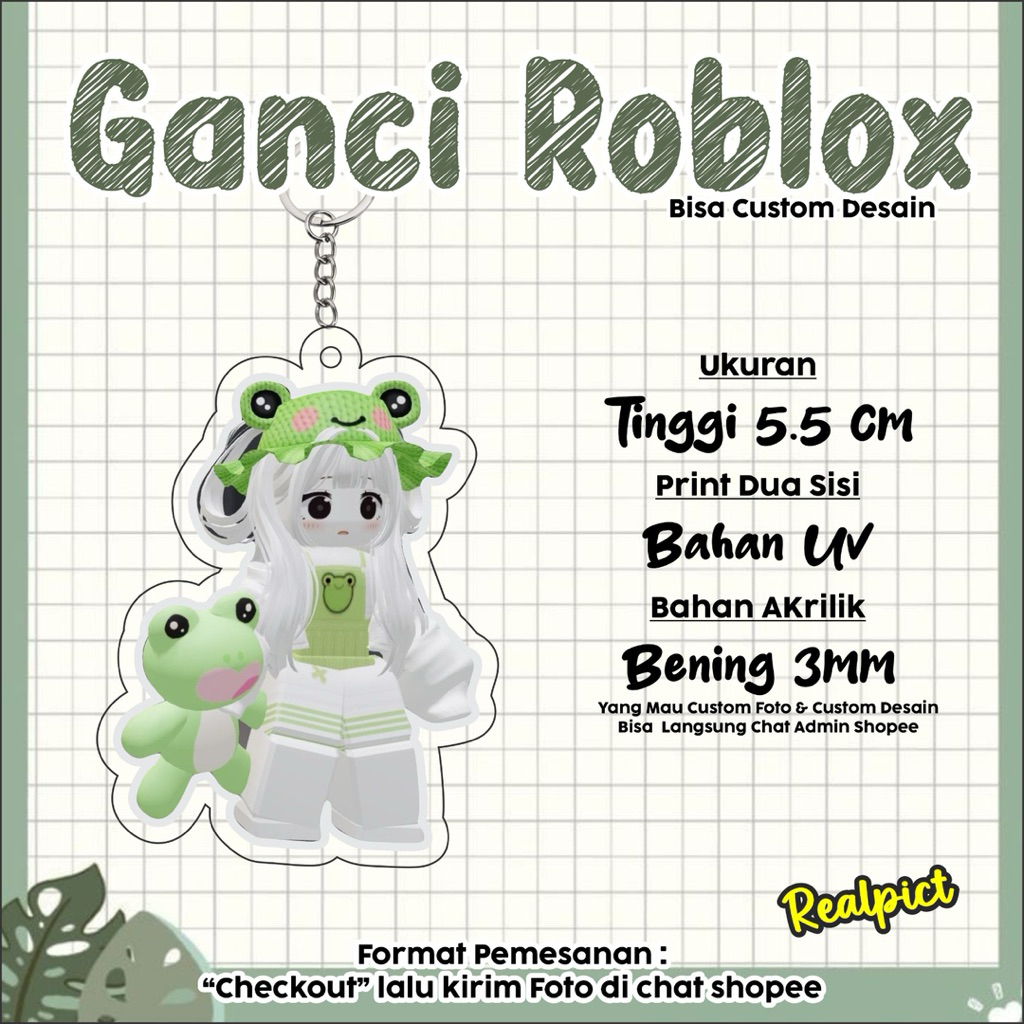 Jual Gantungan Kunci Roblox Custom Karakter Sendiri Akrilik Keychain ...